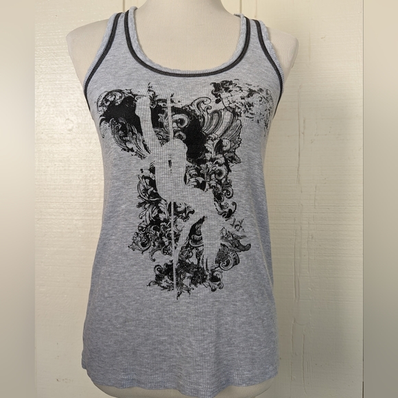 ❤️ Pole Dance Fitness Tank Top in Grey & Black by Zenana - Picture 8 of 14